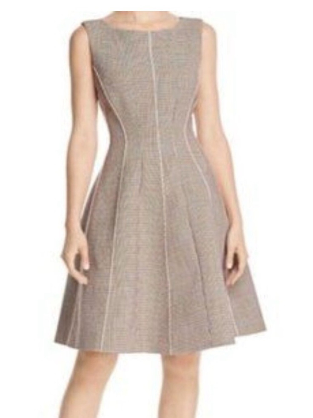 Theory Sleeveless Angled Plaid Wool-Blend Sheath Dress